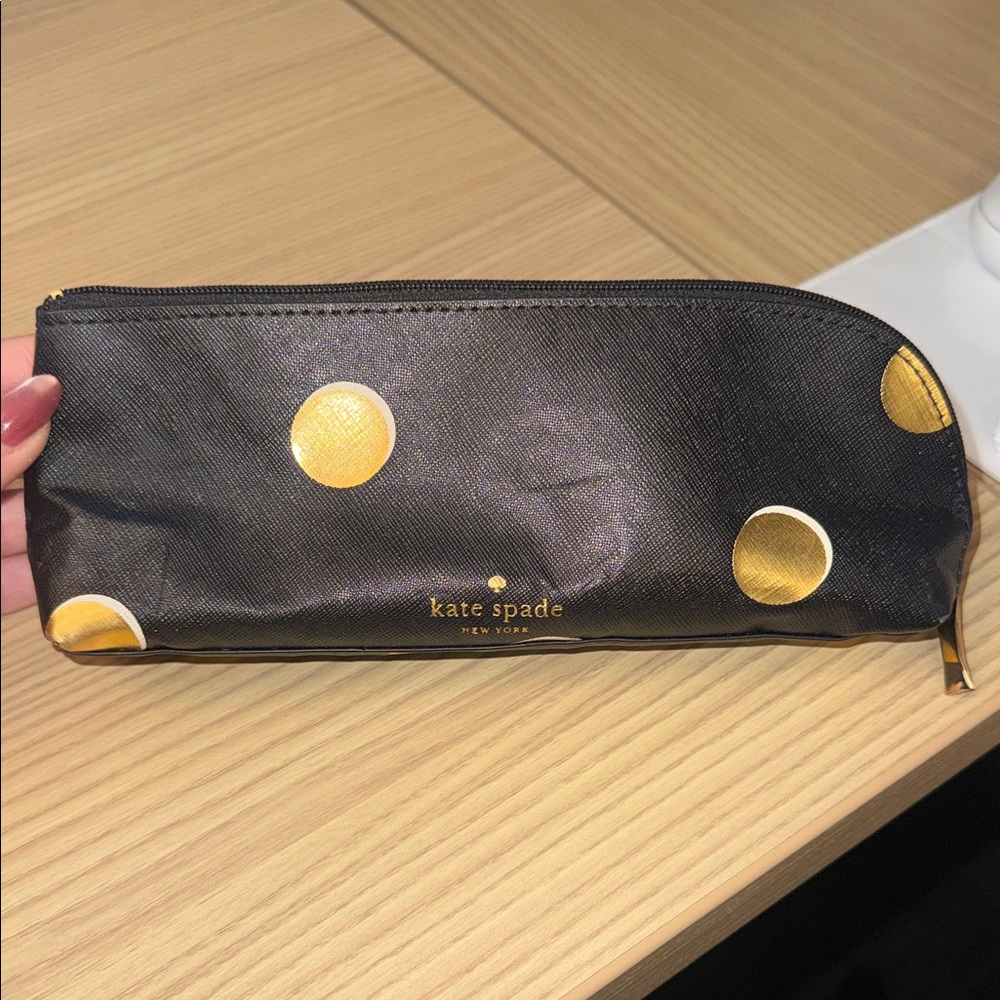 Kate Spade Black Pouch with Gold Dots